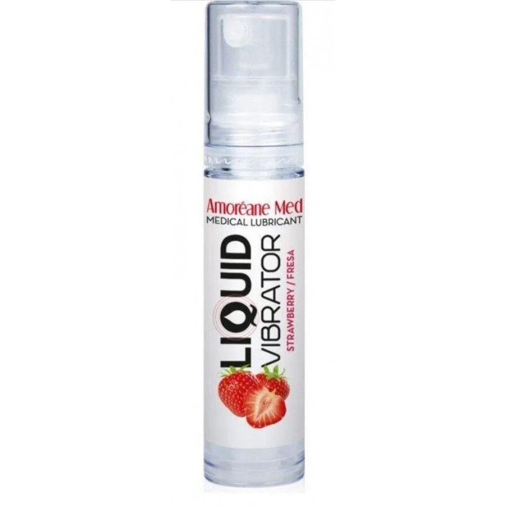  - Стимулюючий лубрикант від Amoreane Med: Liquid vibrator-Strawberry (рідкий вібратор ), 10 ml
