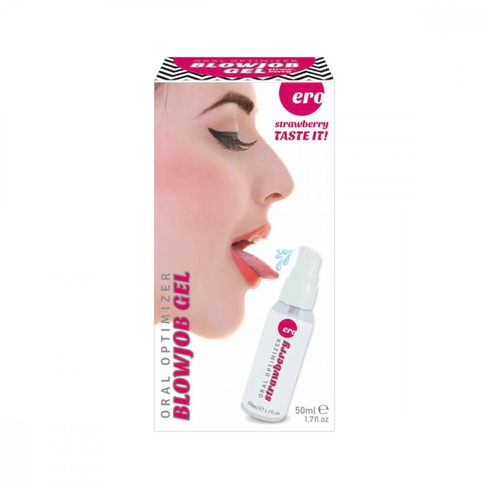 Разное - Стимулирующий оральный гель HOT Oral Optimizer Blowjob Gel Strawberry, 50 мл
