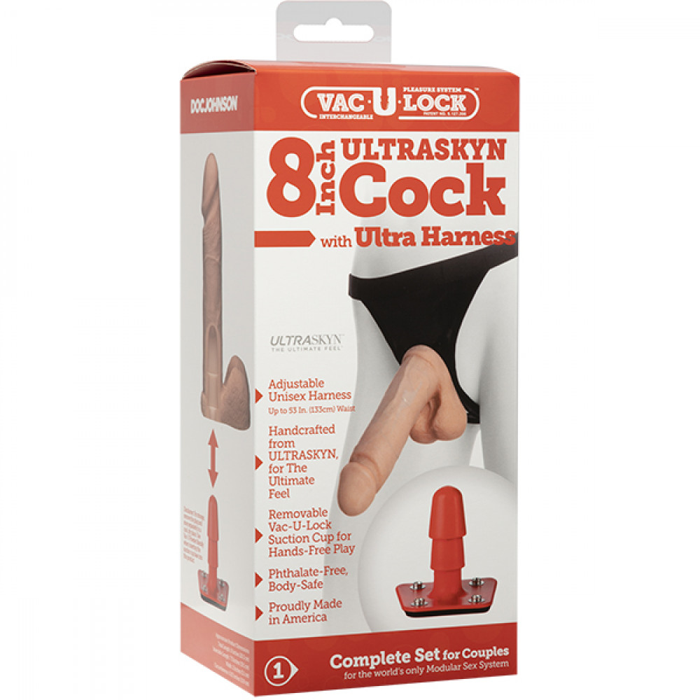Секс игрушки - Страпон из киберкожи Doc johnson Cock With Ultra Harness 3