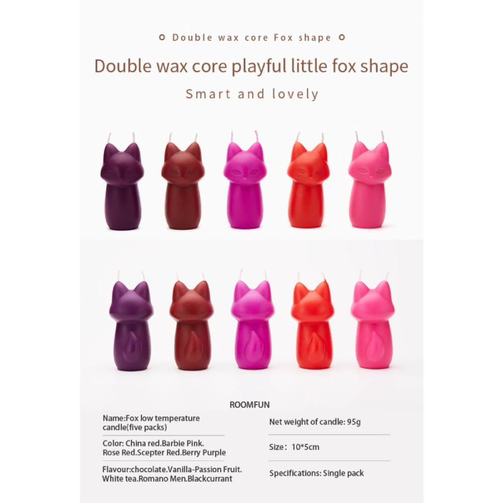 Різне - Свічка лисичка низькотемпературна Roomfun Сhina Red з ароматом шоколаду, червона 4