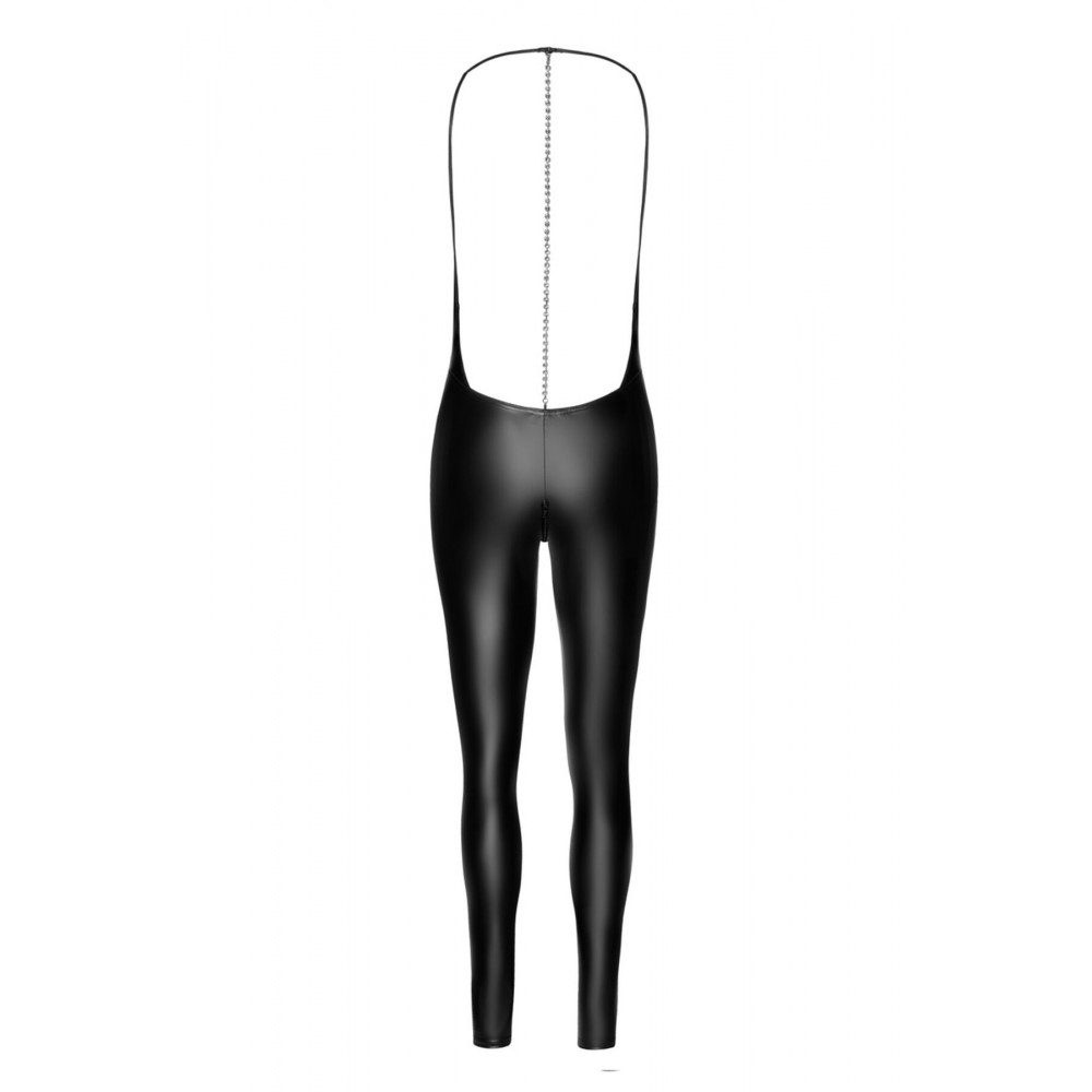 Женское эротическое белье - Комбинезон Noir Handmade F306 Mirage catsuit with jewelry rhinestone chain adorning the back - 3XL 5