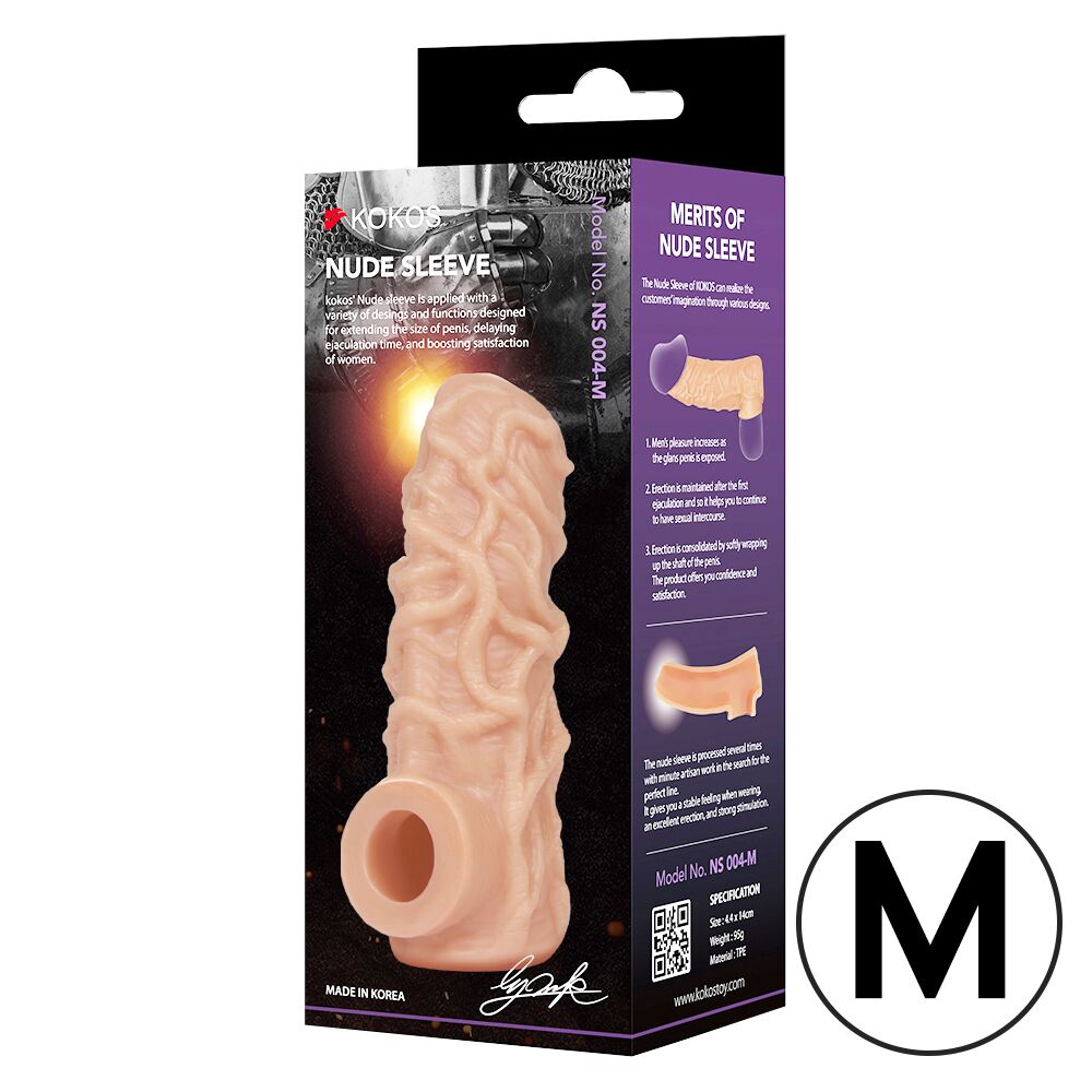 Эрекционные кольца без вибрации - Насадка на член Kokos Nude Sleeve NS 004 M 2