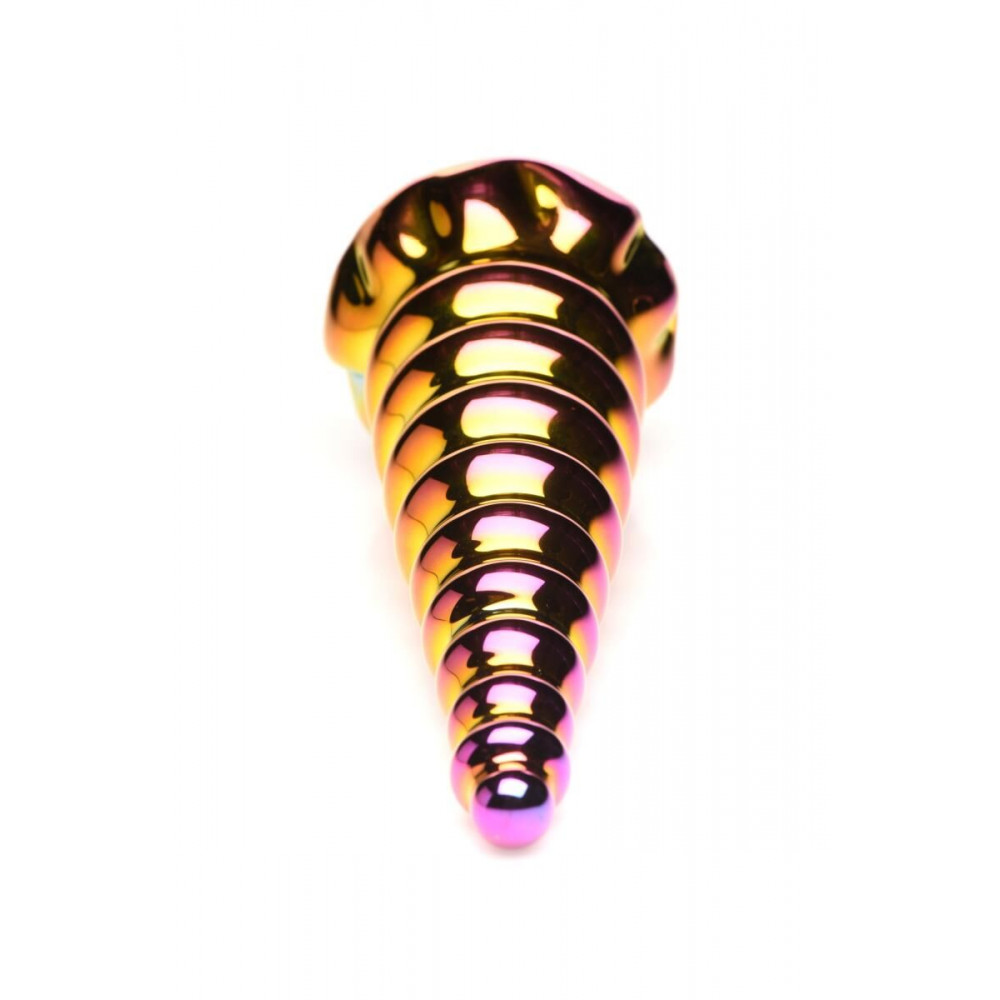 Фалоімітатор - Фентезійний скляний фалоімітатор Creature Cocks Twilight Rainbow Glass Dildo, 16 см 2