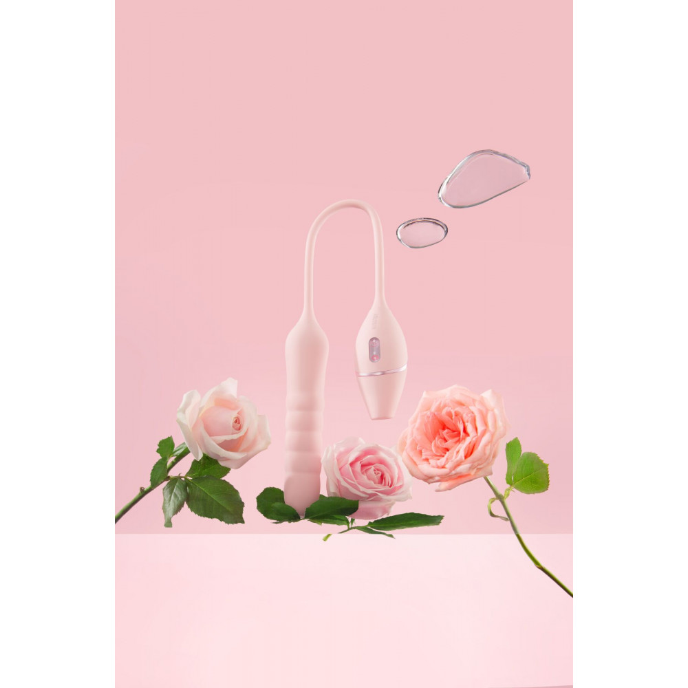 Игрушки для пар - Пульсатор с вакуумным стимулятором KISSTOY Cathy III Pink, 5 режимов вакуума, 10 режимов пульсации 8