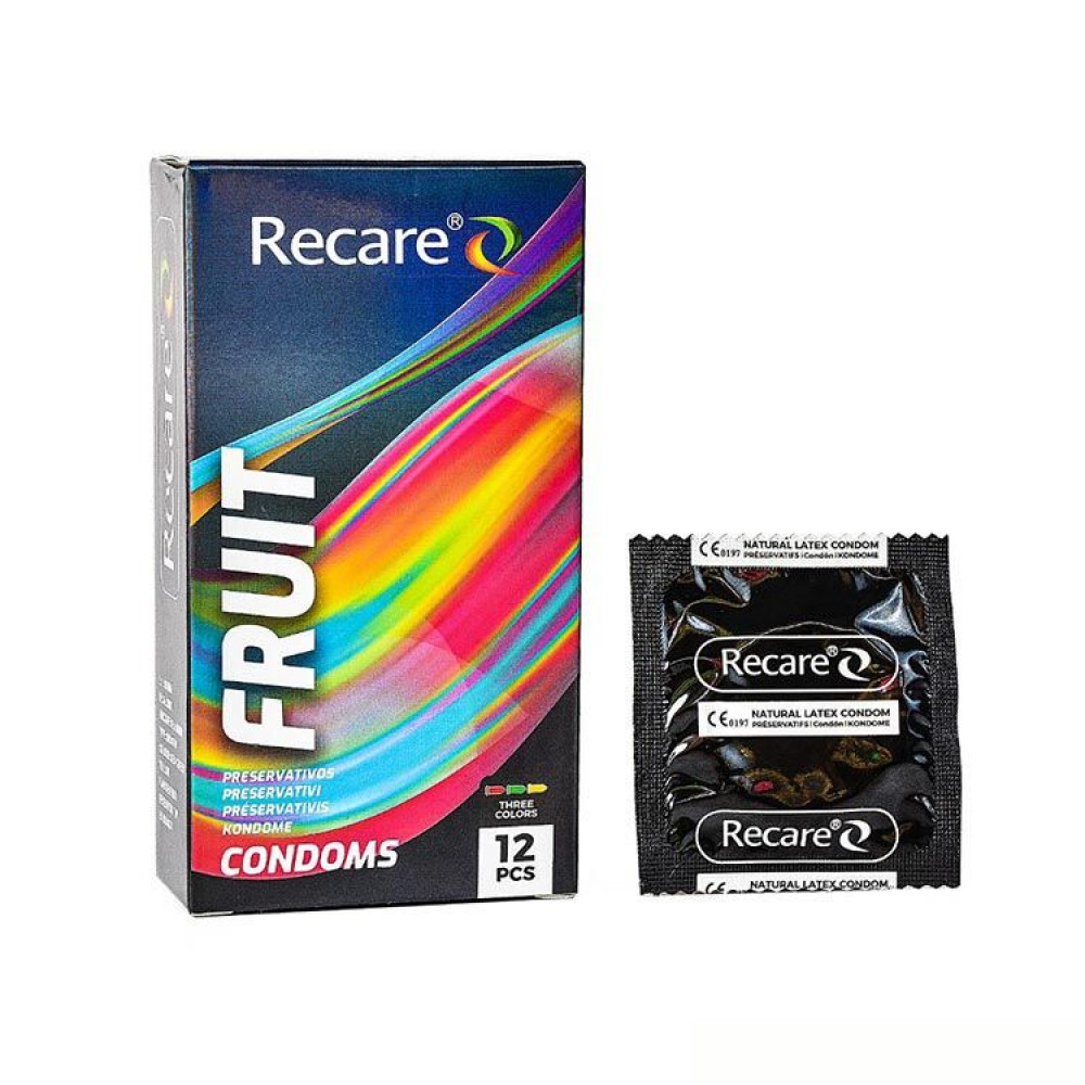 Презервативы - Презервативы Holographic Recare Fruit Flavour Condoms 12 шт, ароматы: мята, банан, клубника
