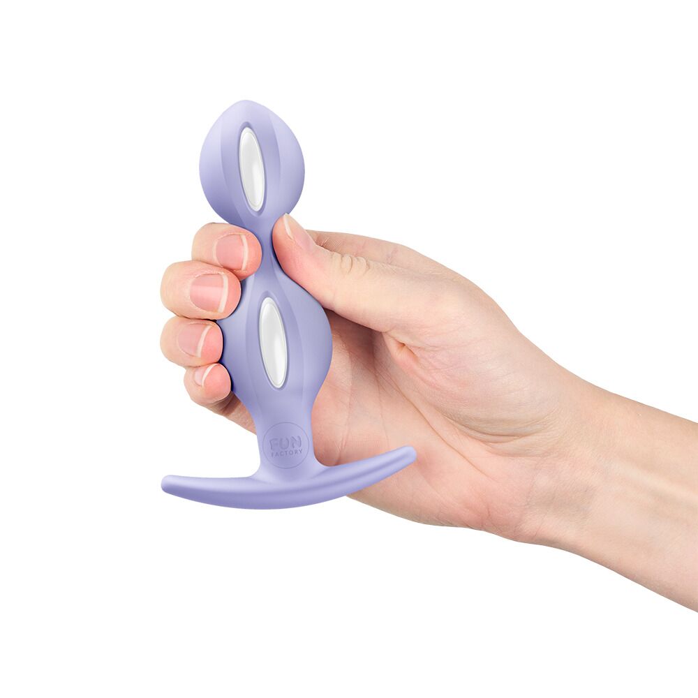 Анальні іграшки без вібрації - Анальні кульки Fun Factory B BALLS DUO Purple, ефект вібрації, діаметр 3,2 та 3,6 см 1