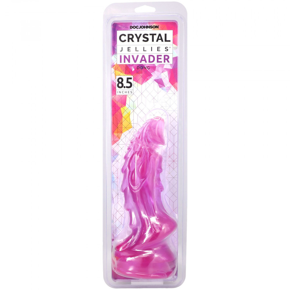 Фалоімітатор - Фентезійний фалоімітатор Doc Johnson Crystal Jellies - Invader Dong 8.5 Inch - Purple 4