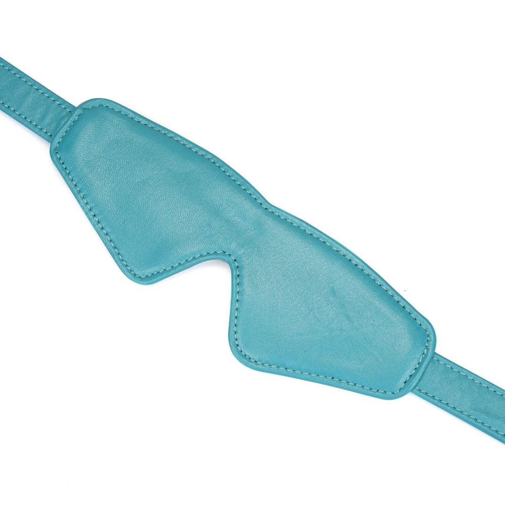 Повязки на глаза, кляпы, зажимы - Маска на глаза Liebe Seele Blue Lamb Leather Blindfold with Velvet Lining 1