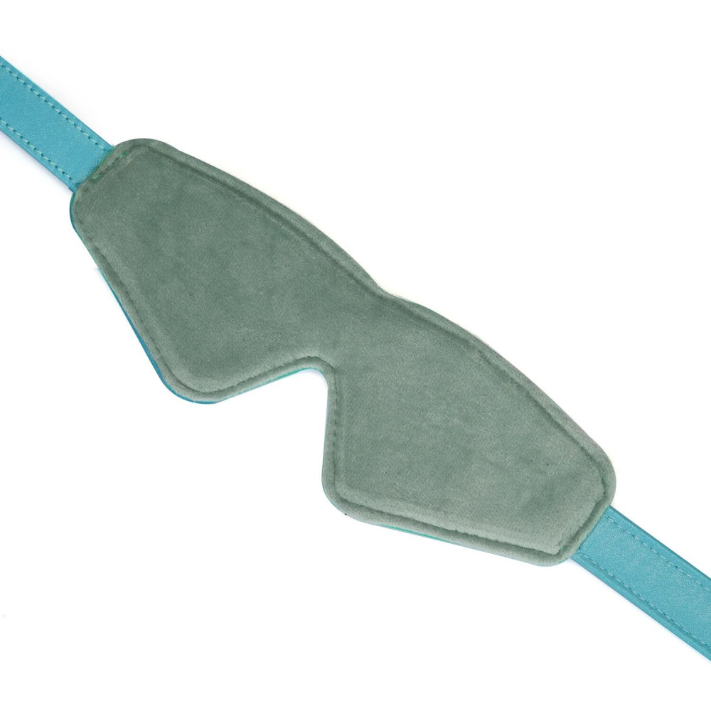 Повязки на глаза, кляпы, зажимы - Маска на глаза Liebe Seele Blue Lamb Leather Blindfold with Velvet Lining 2