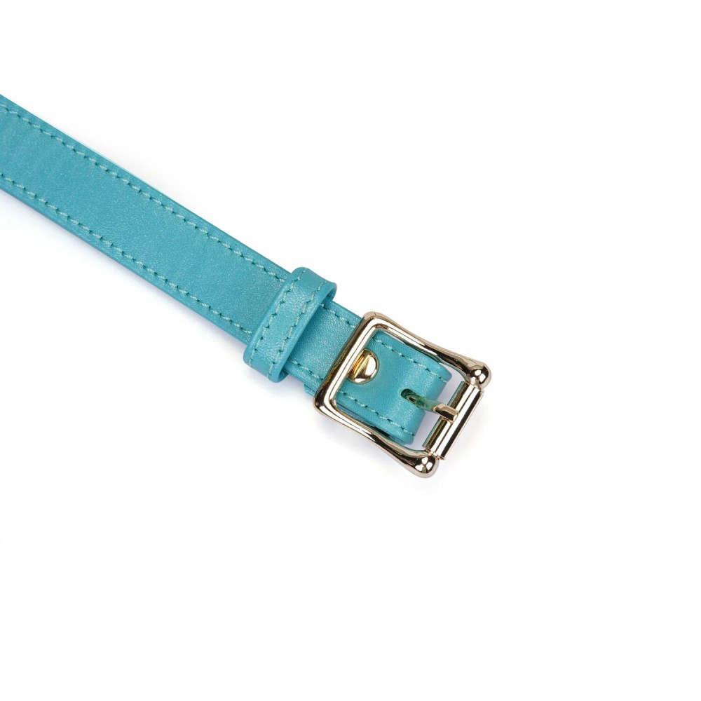 Повязки на глаза, кляпы, зажимы - Маска на глаза Liebe Seele Blue Lamb Leather Blindfold with Velvet Lining 3