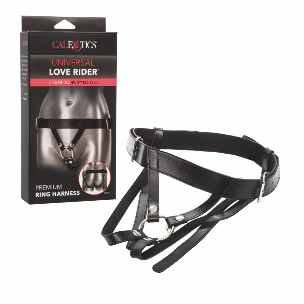 Страпон - Трусики для страпона CalExotics Universal Love Rider Premium Ring Harness - Black