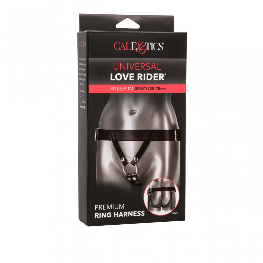 Страпон - Трусики для страпона CalExotics Universal Love Rider Premium Ring Harness - Black 2