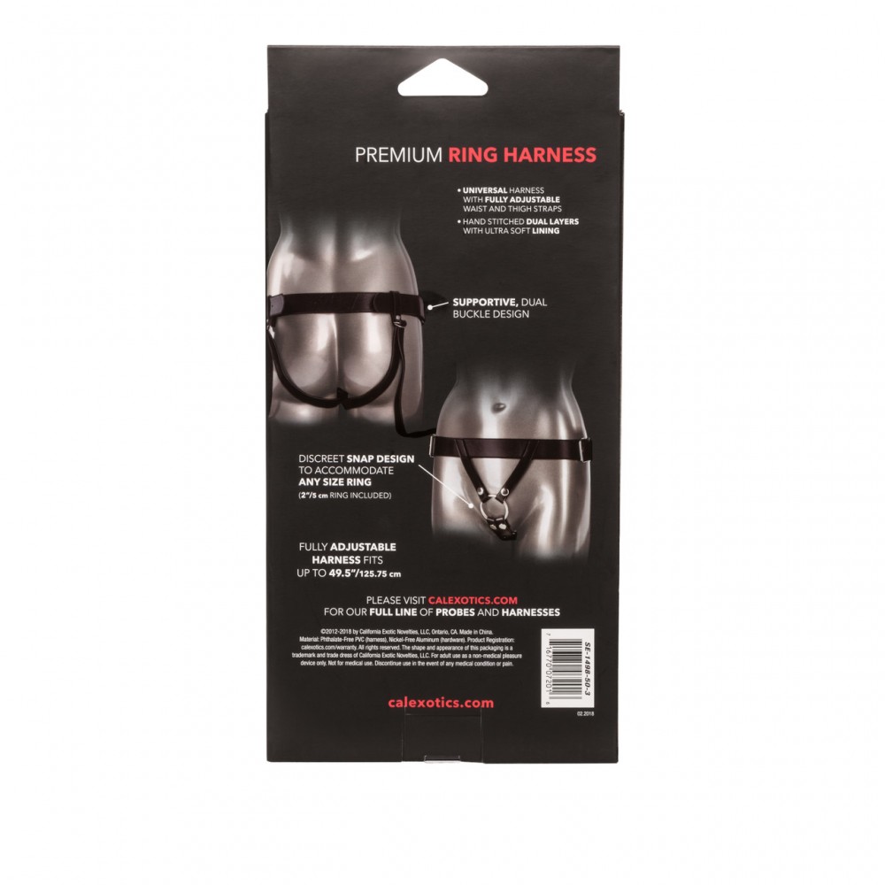 Страпон - Трусики для страпона CalExotics Universal Love Rider Premium Ring Harness - Black 1