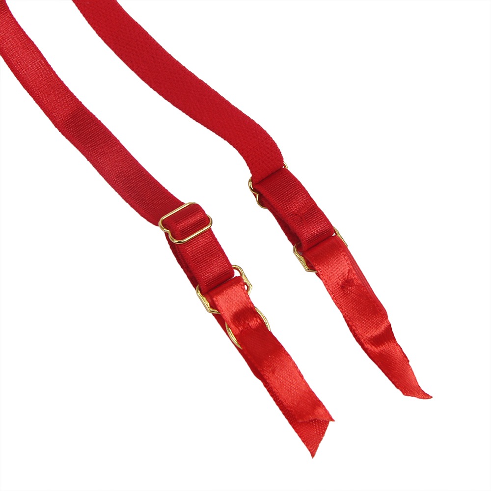 Різне - Трусики з підв'язками для панчох та мереживними вставками Star Night червоні, M/L 3