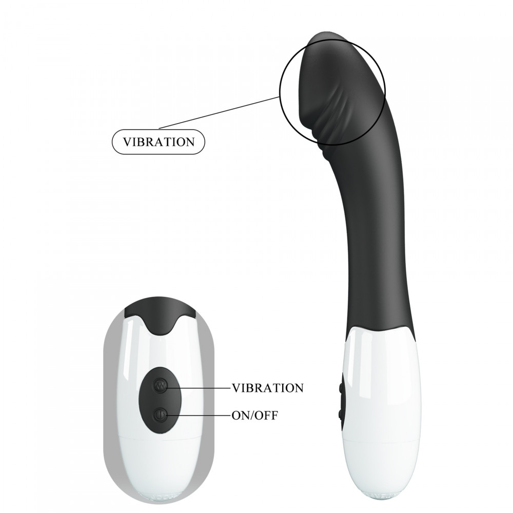 Стимулятор точки G - Вибратор для точки G Pretty Love Elemental Vibrator черно-белый, 19 х 3.2 см 7