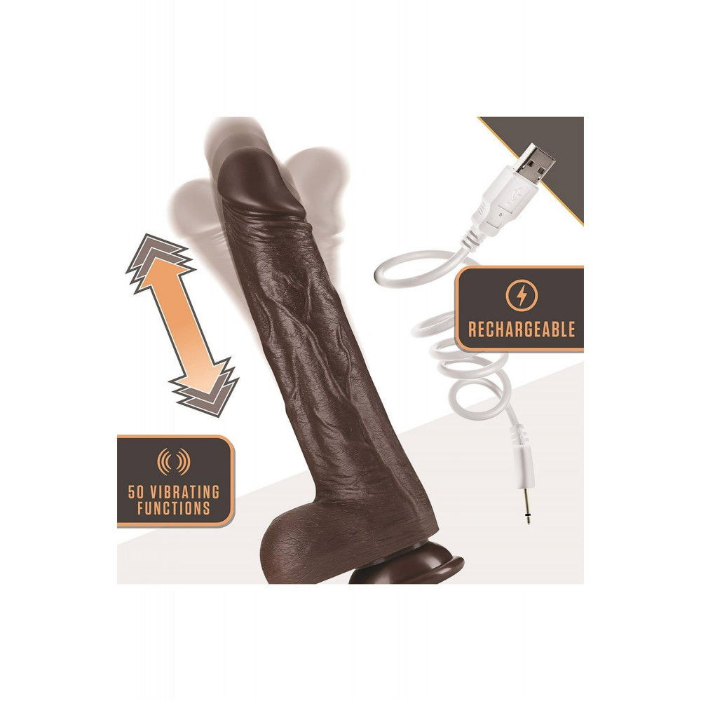 Секс игрушки - Вибратор реалистик на присоске с функцией ротации и фрикциями, с дистанционным пультом управления 2
