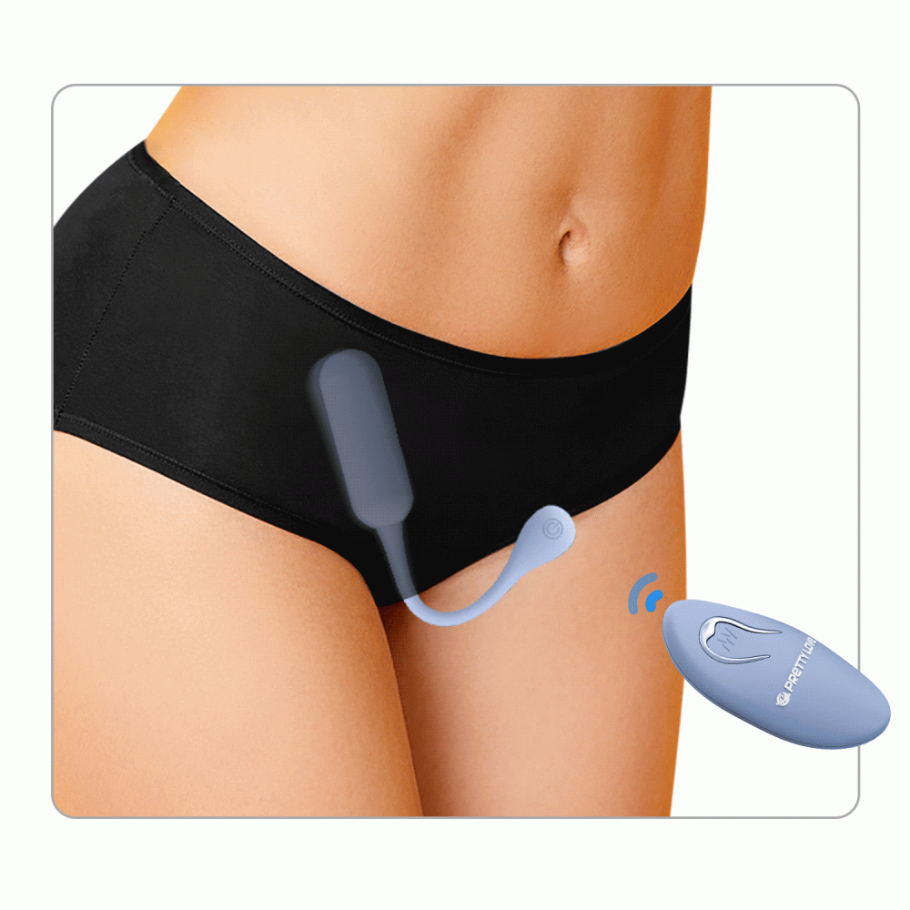 Вагинальные шарики и тренажеры - Виброяйцо вагинальное Pretty Love Lechies Dream с пультом, голубое, 18.6 х 2.8 см 5