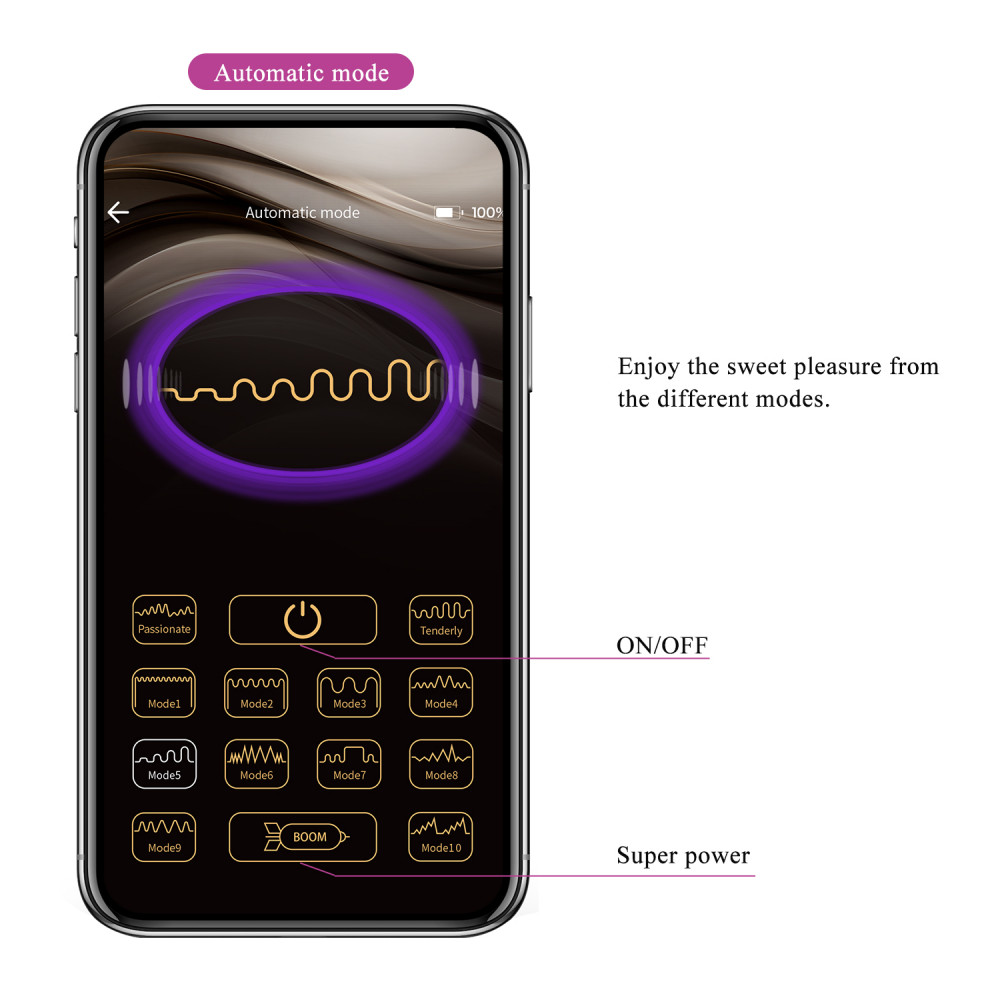 - Вибромассажер серии G-Spot APP от Pretty Love - Baird Purple, BI-014992HP-1 7