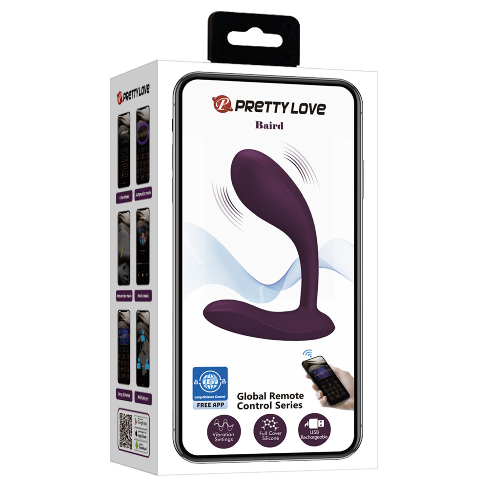 - Вибромассажер серии G-Spot APP от Pretty Love - Baird Purple, BI-014992HP-1 12