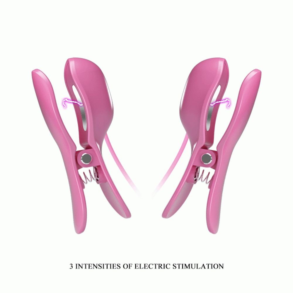 Різне - Віброзатискачі для сосків Pretty Love Nipple Clip з електростимуляцією, рожеві 2