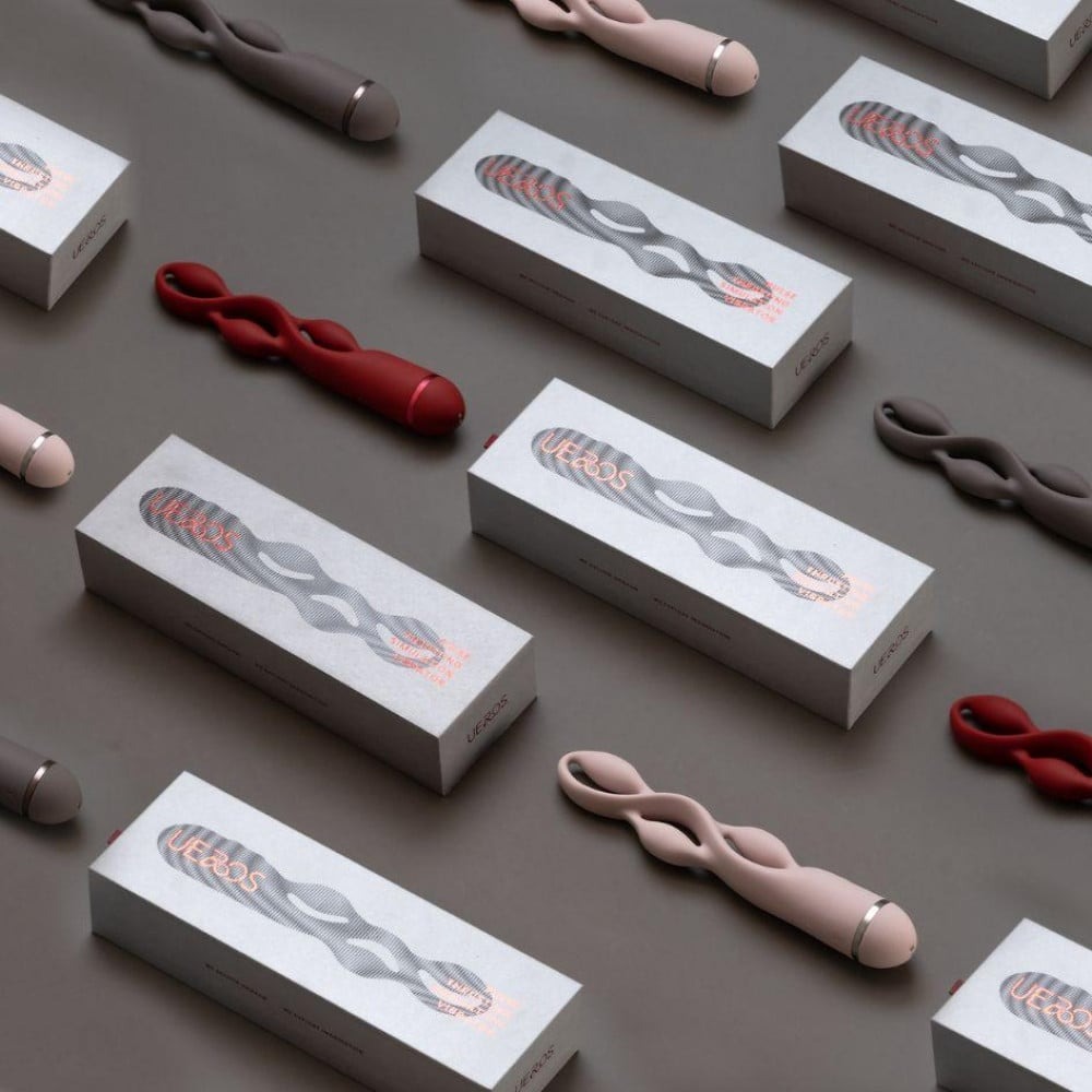 Різне - Імпульсний вібратор з ефектом пульсації UPKO UEROS для тривимірної стимуляції, коричневий 2