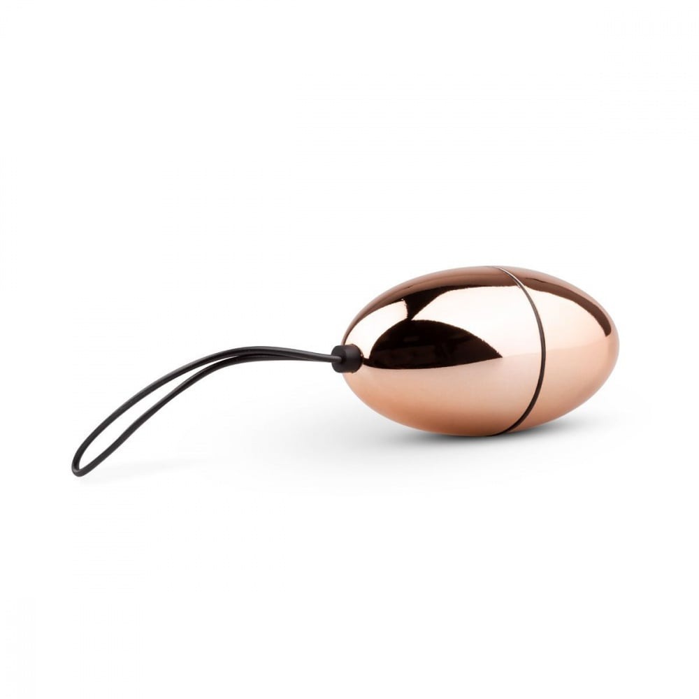 Вагинальные шарики - Виброяйцо с пультом управления на батарейках Rosy Gold-New Vibrating Egg 2