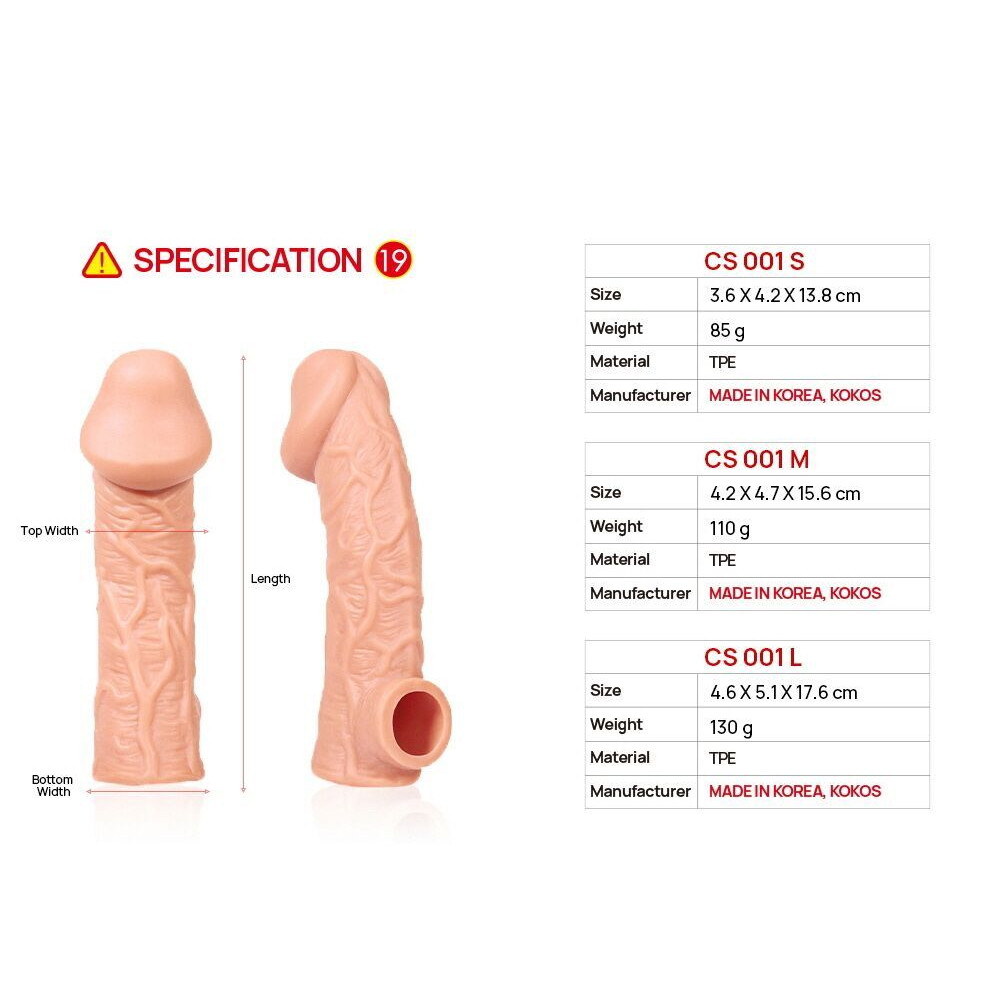 Секс игрушки - Насадка на член Kokos Cock Sleeve CS 001 L (мятая упаковка!!!) 5