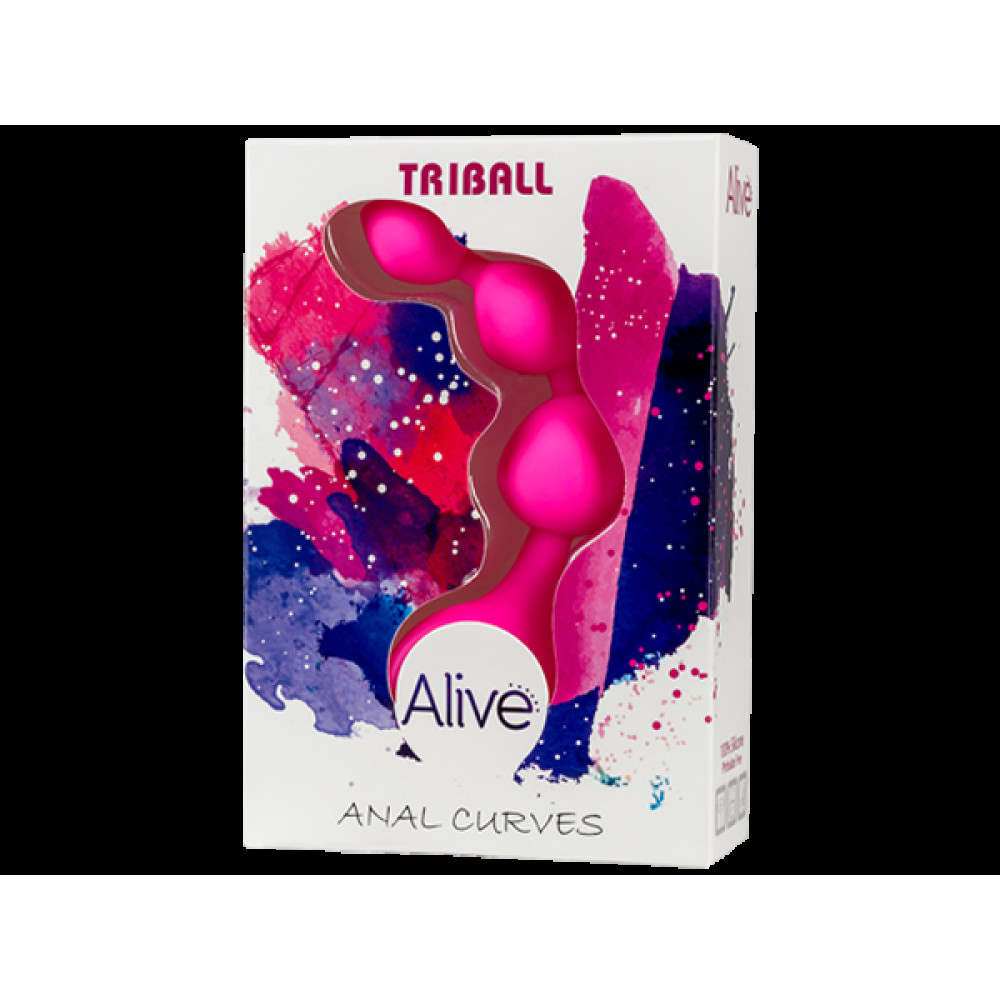 Анальные бусы и цепочки - Анальные шарики Alive Triball Pink, силикон, макс. диаметр 2см 1