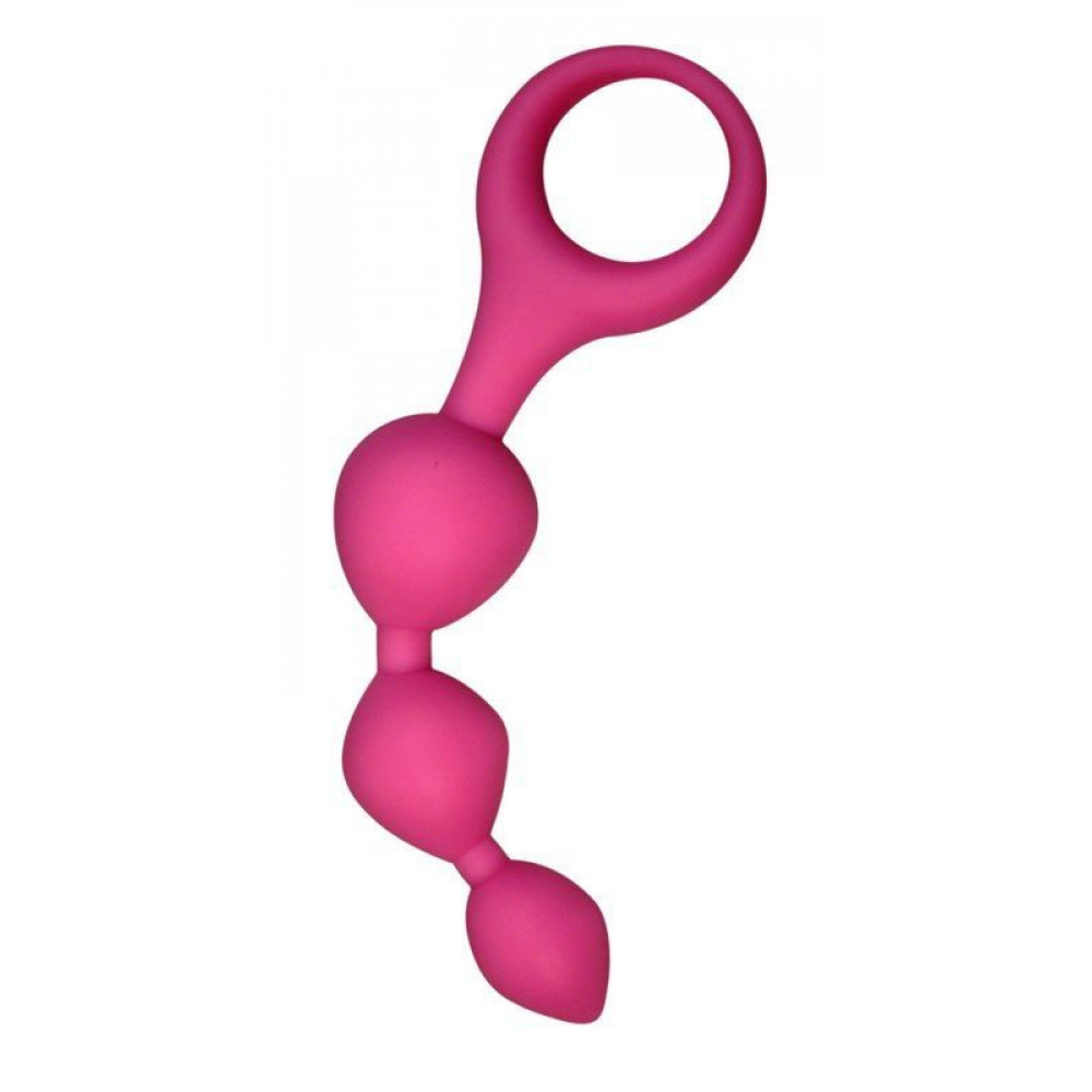 Анальные бусы и цепочки - Анальные шарики Alive Triball Pink, силикон, макс. диаметр 2см