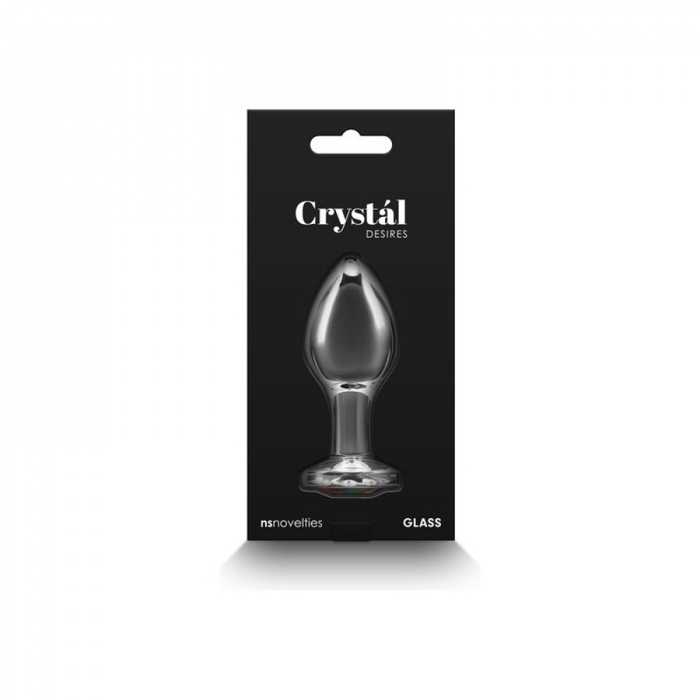 Анальные игрушки - Анальная пробка с кристаллом NS Novelties Crystal Desires, стеклянная, прозрачный, M 3