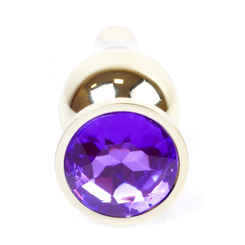 Анальные игрушки без вибрации - Анальная пробка Boss Series - Jewellery Gold BUTT PLUG Purple, BS6400070 1