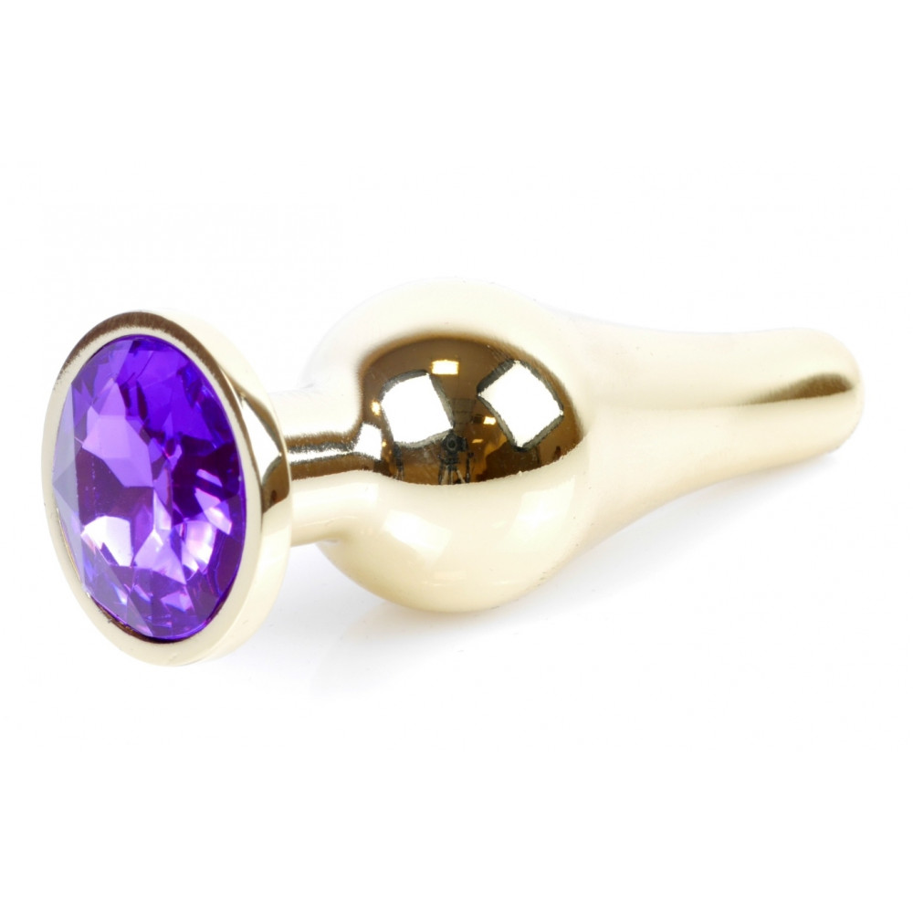 Анальные игрушки без вибрации - Анальная пробка Boss Series - Jewellery Gold BUTT PLUG Purple, BS6400070 2