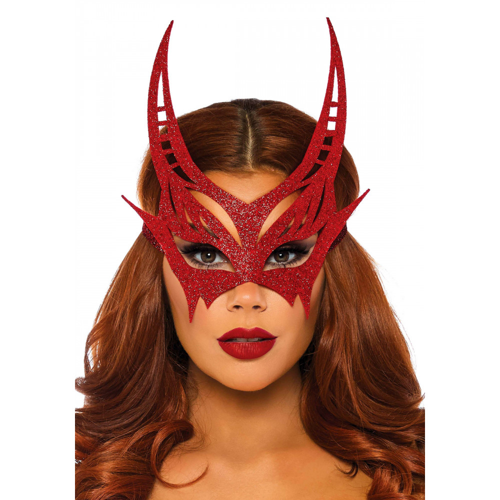 Маски - Блестящая маска дьявола Leg Avenue Glitter devil mask O/S