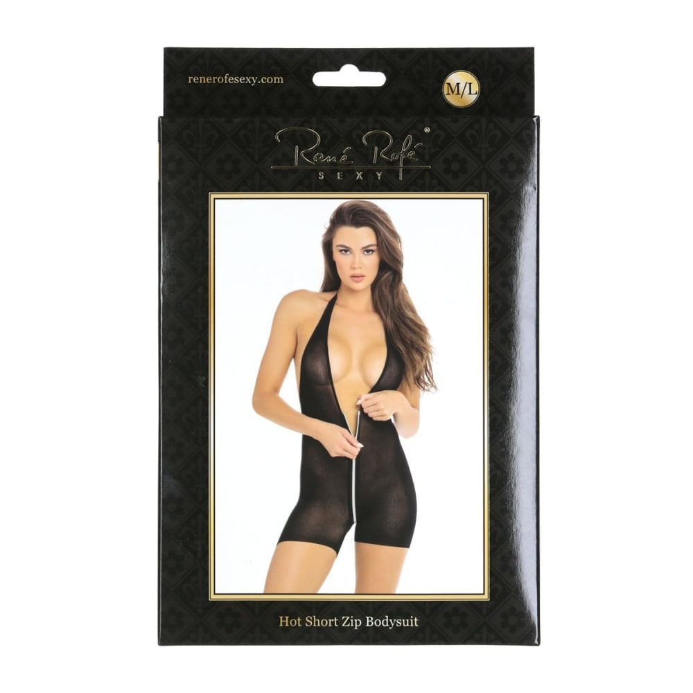  - Боді блискавка Rene Rofe Hot Short Zip Bodysuit, чорний, S/М 2