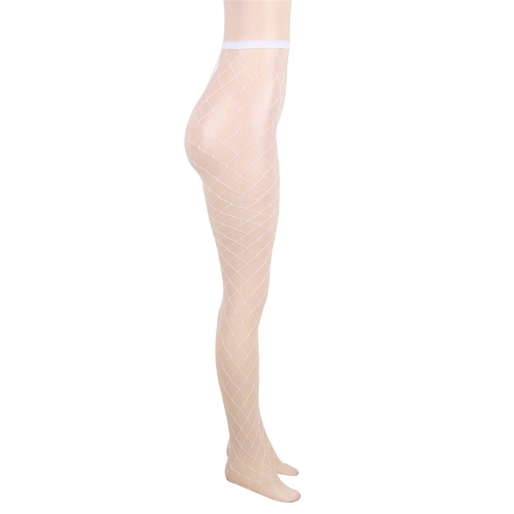 Эротическое белье - Колготки в крупную сеточку Star Night Fence Net Pantyhose белые XS-M 2