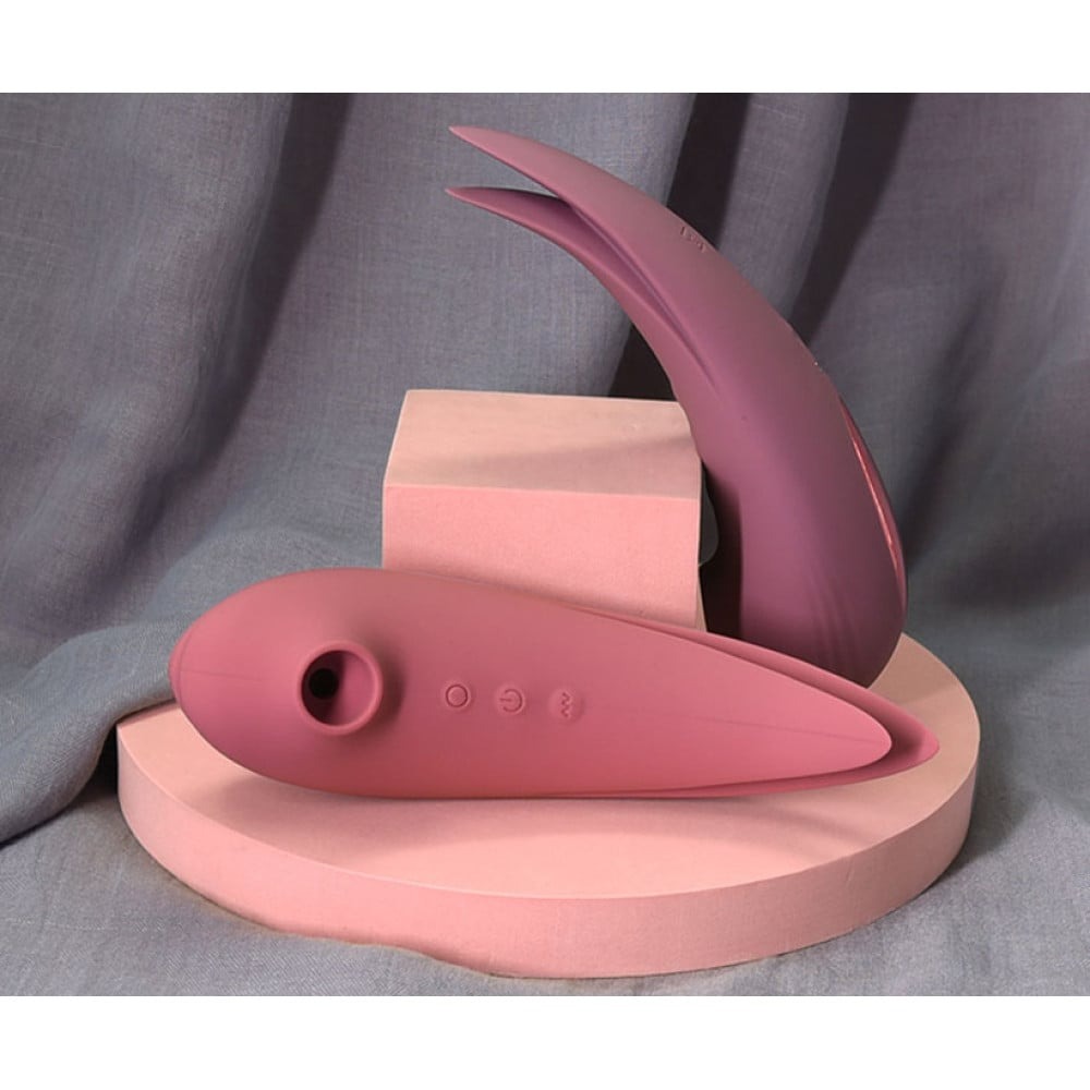 Різне - Двосторонній вакуумний стимулятор для клітора з вібрацією Sweet Em, рожевий 5