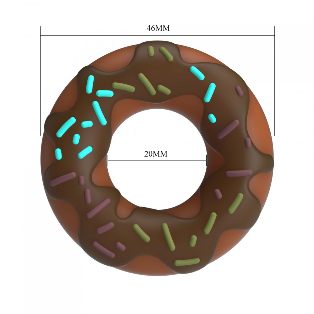 - Ерекційне кільце Crazy Bull - Choco Super Donut Silicone Cock Ring, BI-210344 5