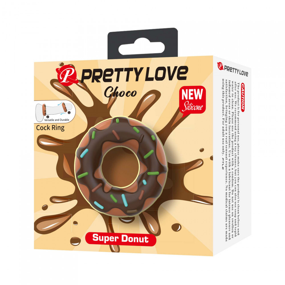  - Ерекційне кільце Crazy Bull - Choco Super Donut Silicone Cock Ring, BI-210344 6