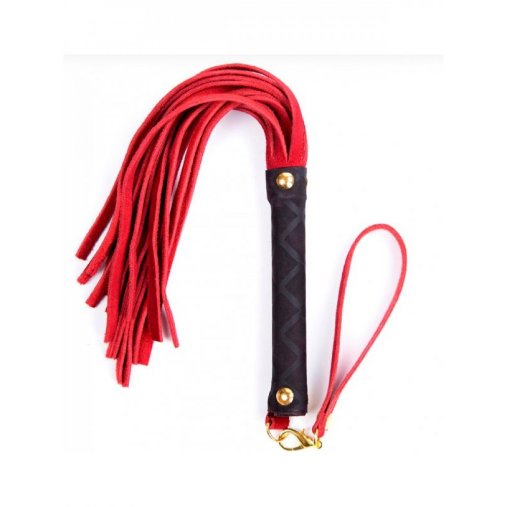 БДСМ игрушки - Флоггер DS Fetish Leather flogger S red