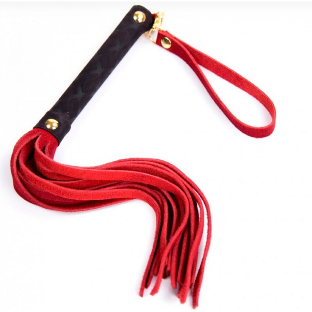 БДСМ игрушки - Флоггер DS Fetish Leather flogger S red 2