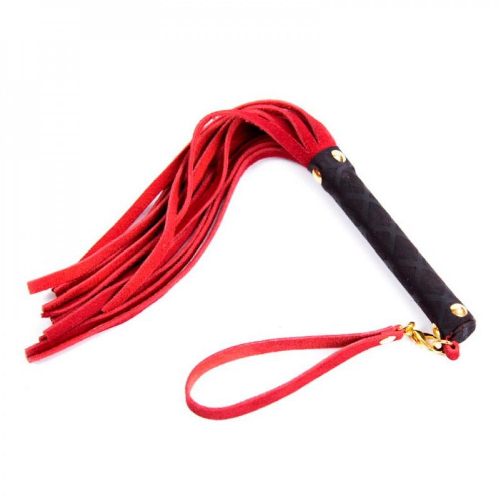 БДСМ игрушки - Флоггер DS Fetish Leather flogger S red 1