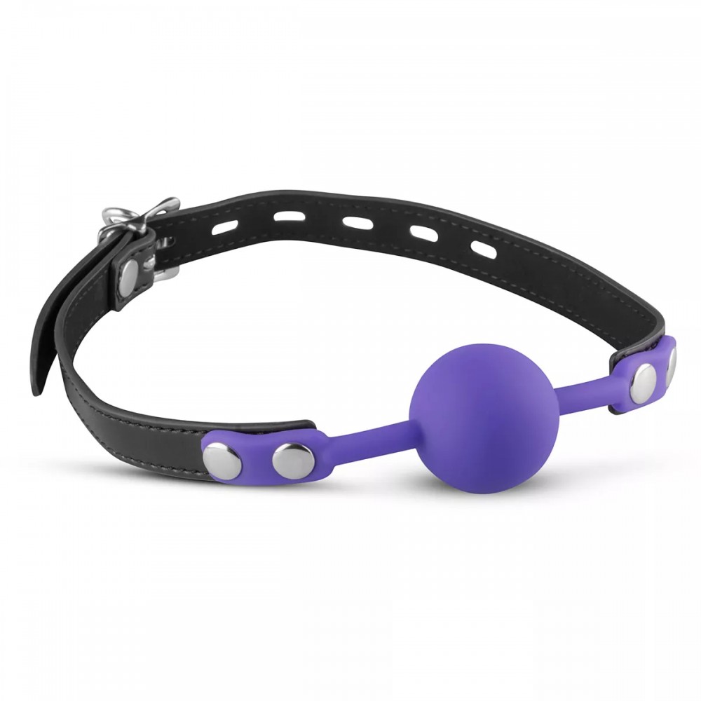 БДСМ игрушки - Кляп-шарик с замком на ключ XOXO, фиолетовый
