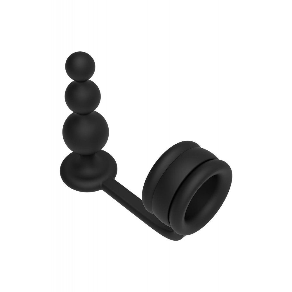 Разное - Кольцо для пениса Dream Toys Ramrod с анальной пробкой в форме шара, черное 1