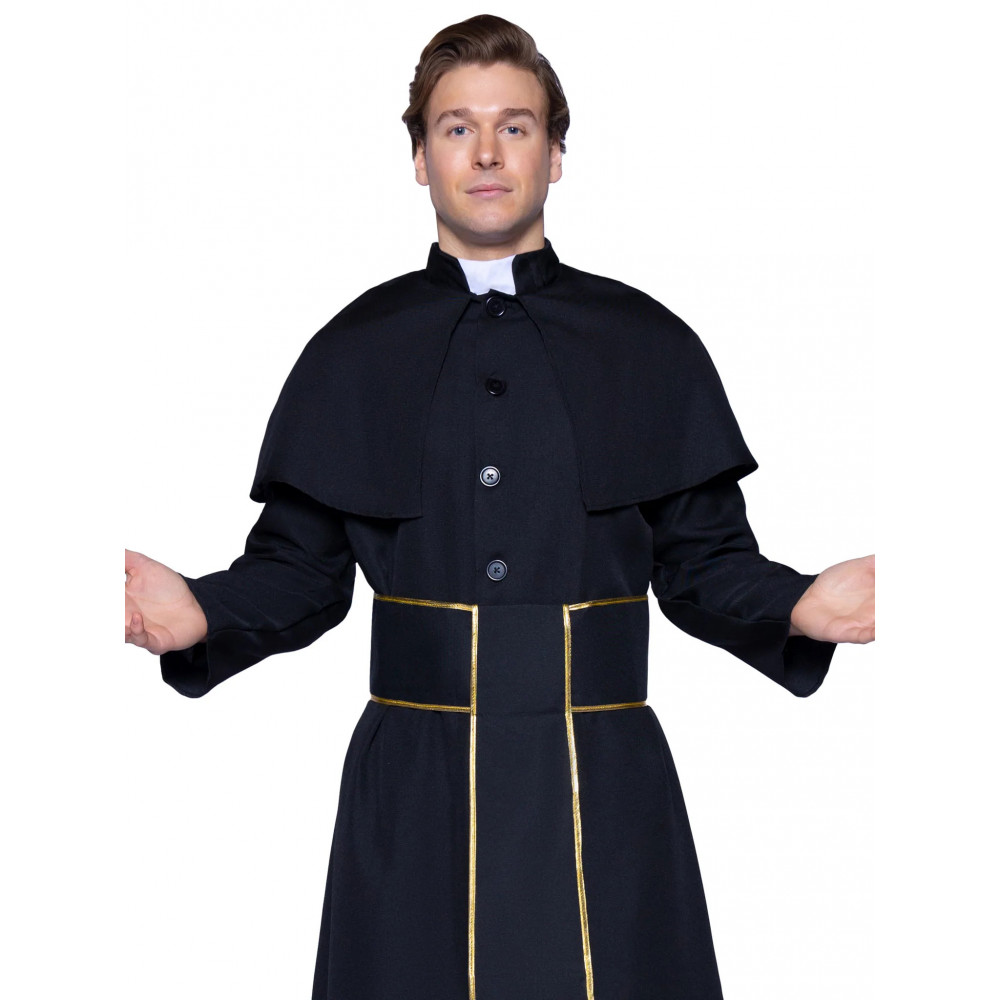 Эротические костюмы - Костюм католического священника Leg Avenue Priest 2 предмета, черный, M/L