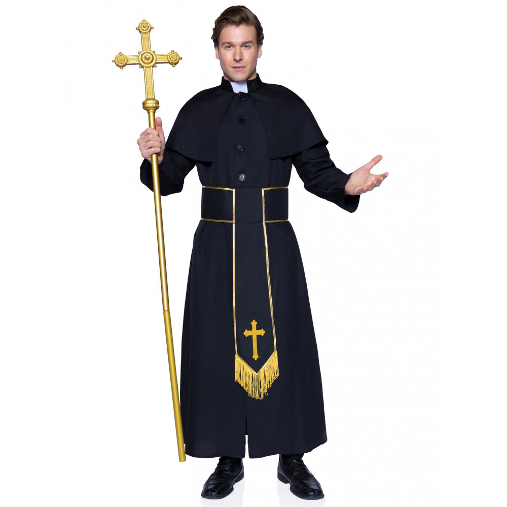 Эротические костюмы - Костюм католического священника Leg Avenue Priest 2 предмета, черный, M/L 3