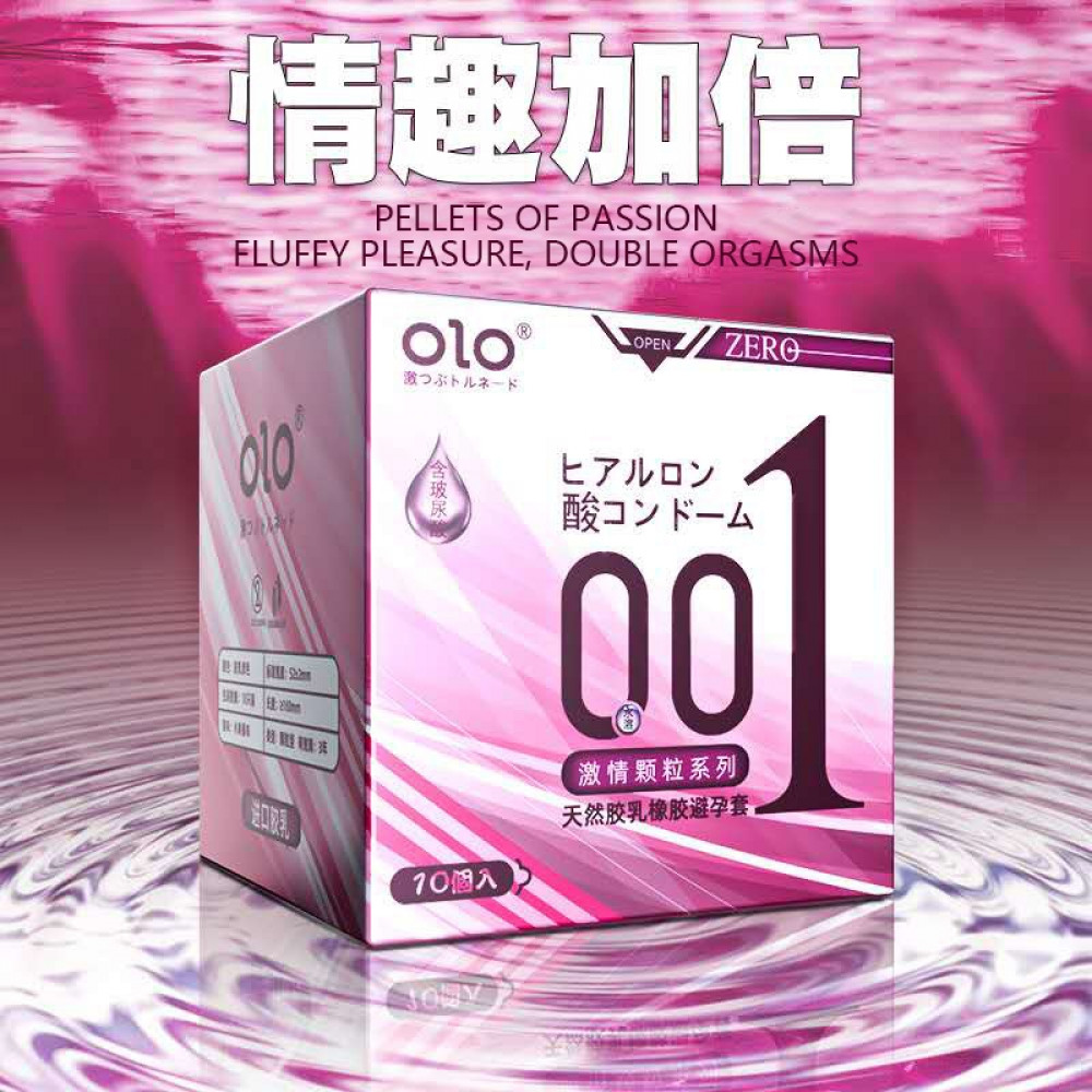  - Латексні ультратонкі текстуровані презервативи OLO-ZERO 001 Purple, 10 шт