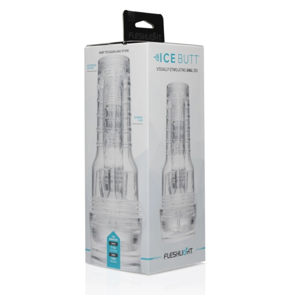 Разное - Мастурбатор анус в колбе, киберкожа Fleshlight Ice Butt Crystal, прозрачный 4