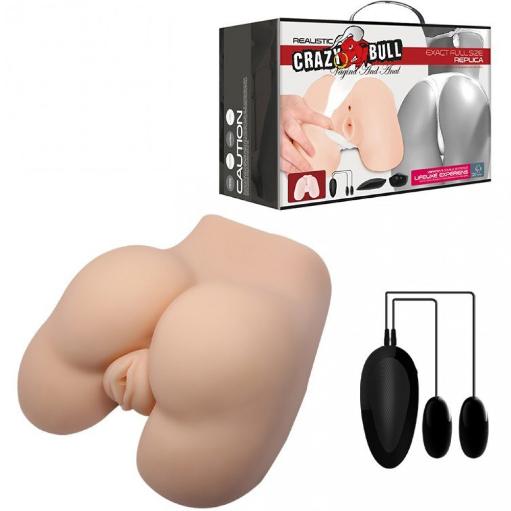 Мастурбаторы вагины - Мастурбатор с двумя отверстиями и вибрацией 