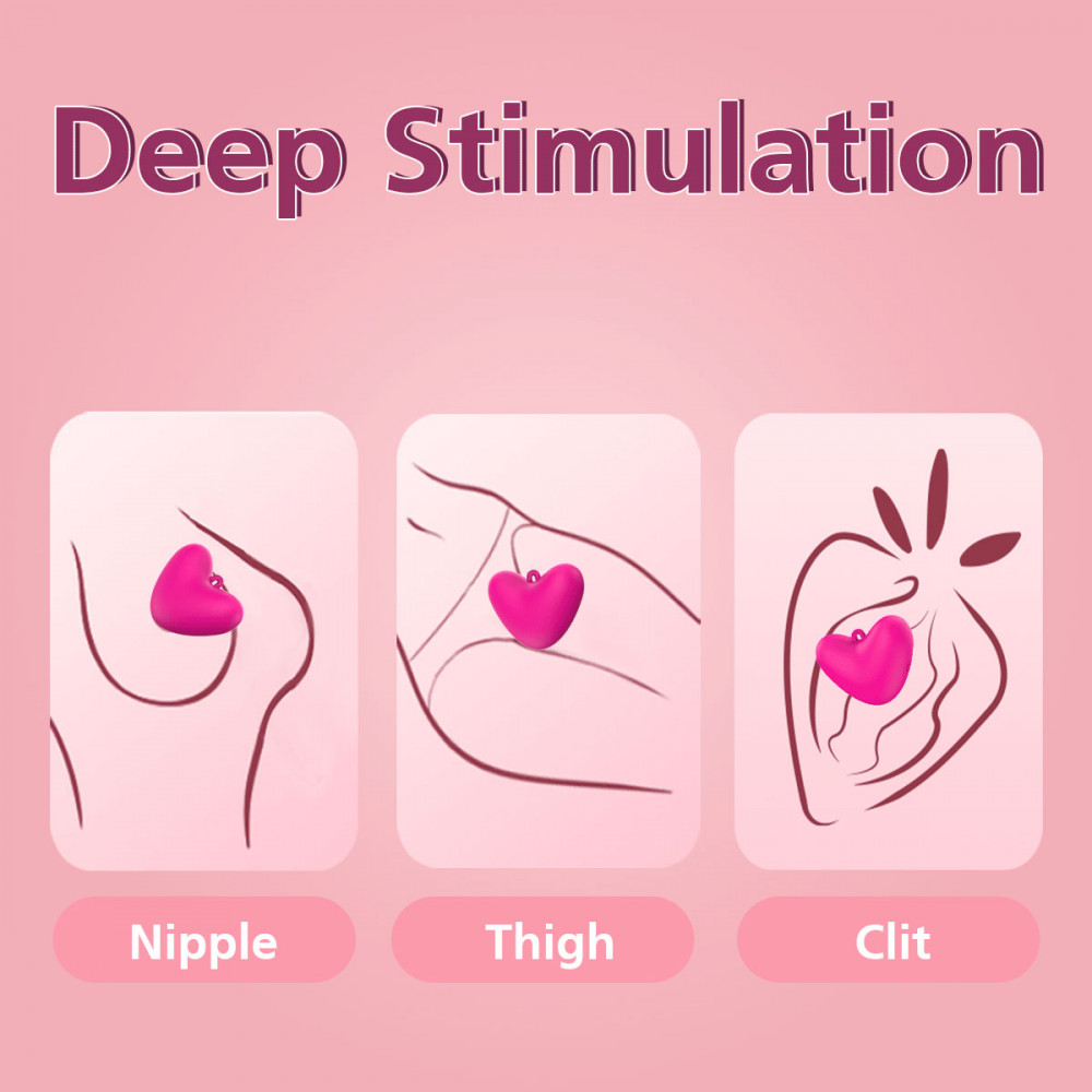 Вибропули и мини-вибраторы - Мини-вибратор клиторальный Every Night Toys Eileen в форме сердца розовый, 10 режимов вибрации 5