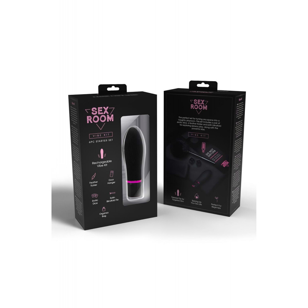 Разное - Набор девайсов для секс игр Dream Toys Sex Room Vibe Kit, 6 предметов, черный/розовый